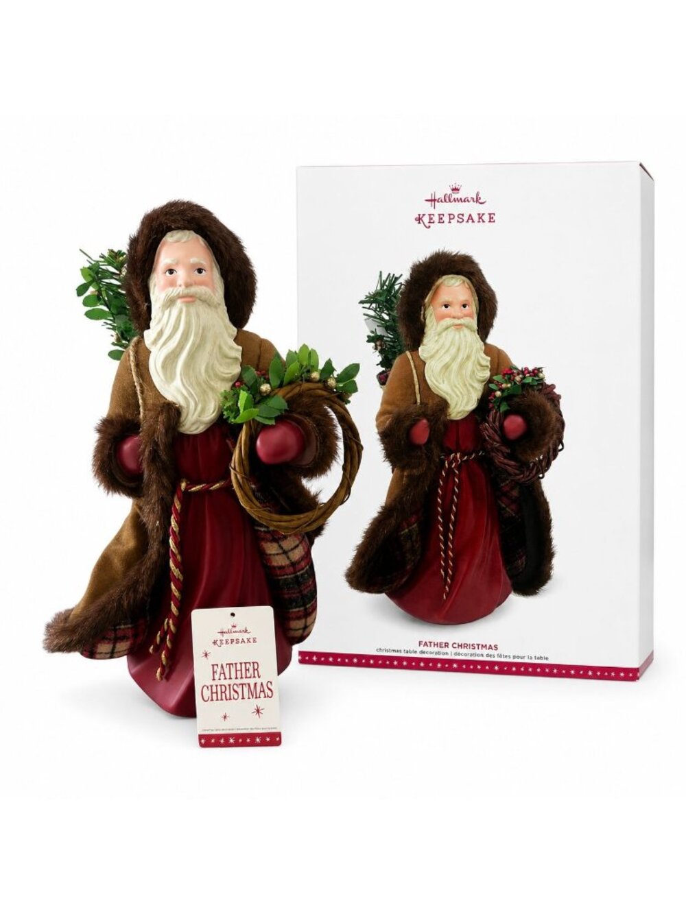 Hallmark Keepsake Father Christmas Figurine 12 Inch Holiday Table Decoration Box